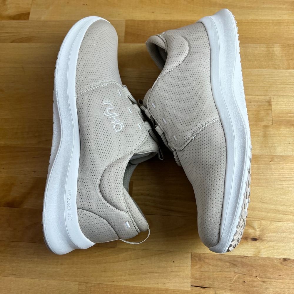Ryka Sneakers Renew Slip On‎ French Beige Shoes Comfort Bungee Laces Size 9 M - Picture 6 of 11